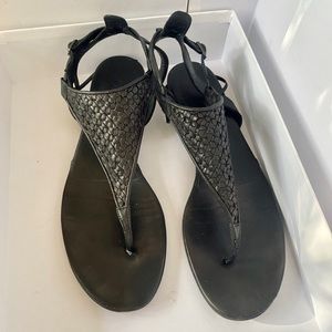 Joseph black leather sandals Sz 41